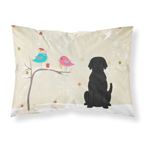 Caroline's Treasures Christmas Presents between Friends Funda de almohada estándar de tela de labrador negro BB2529FUNDA DE ALMOHADA, multicolor Caroline's Treasures BB2529PILLOWCASE