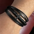 thumbnail image 2 of Be The Man I Know You Can Be, To My Grandson Gift, Men's Cross Bracelet, 2 of 6