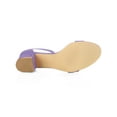 thumbnail image 5 of BLISSFUL STEP Women's Shoes Open Toe Mid Block Heel Ankle Strap Faux Suede Sandals Purple 10.5, 5 of 7
