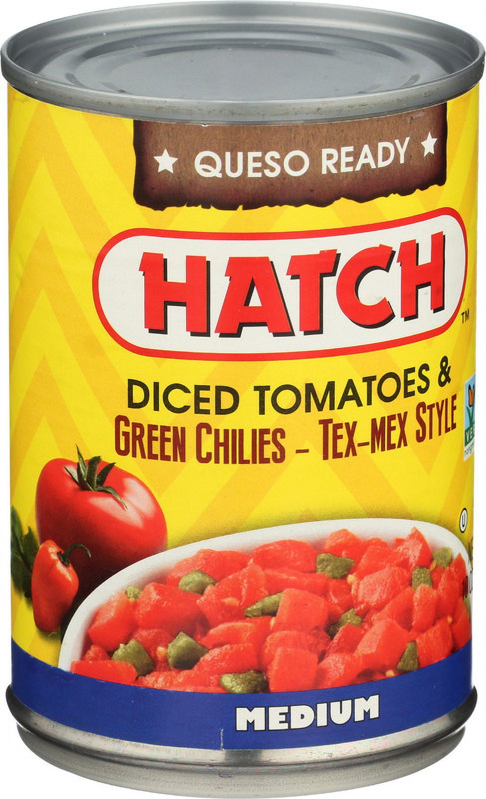 HATCH Diced Tomatoes & Green Chilies Tex-Mex Style, 10oz, Kosher, Gluten Free, Non-GMO Certified
