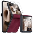 thumbnail image 1 of Oupeigar para Motorola Razr 2025 Ultra Case, con Protección Hing, Protector de Pantalla y Ultra Funda de Teléfono de Cuero PU Delgado Mate PC a Prueba de Golpes - Rojo, 1 of 7