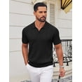 thumbnail image 3 of COOFANDY Mens Knitted Polo Shirts Short Sleeve Knit Polo Shirts for Men Flexible Casual Work Golf Polo Shirt, 3 of 6