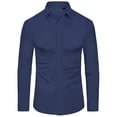 thumbnail image 5 of Youclos Men's Stretch Dress Shirts Long Sleeve Button Down Shirt Wrinkle-Free, 5 of 7