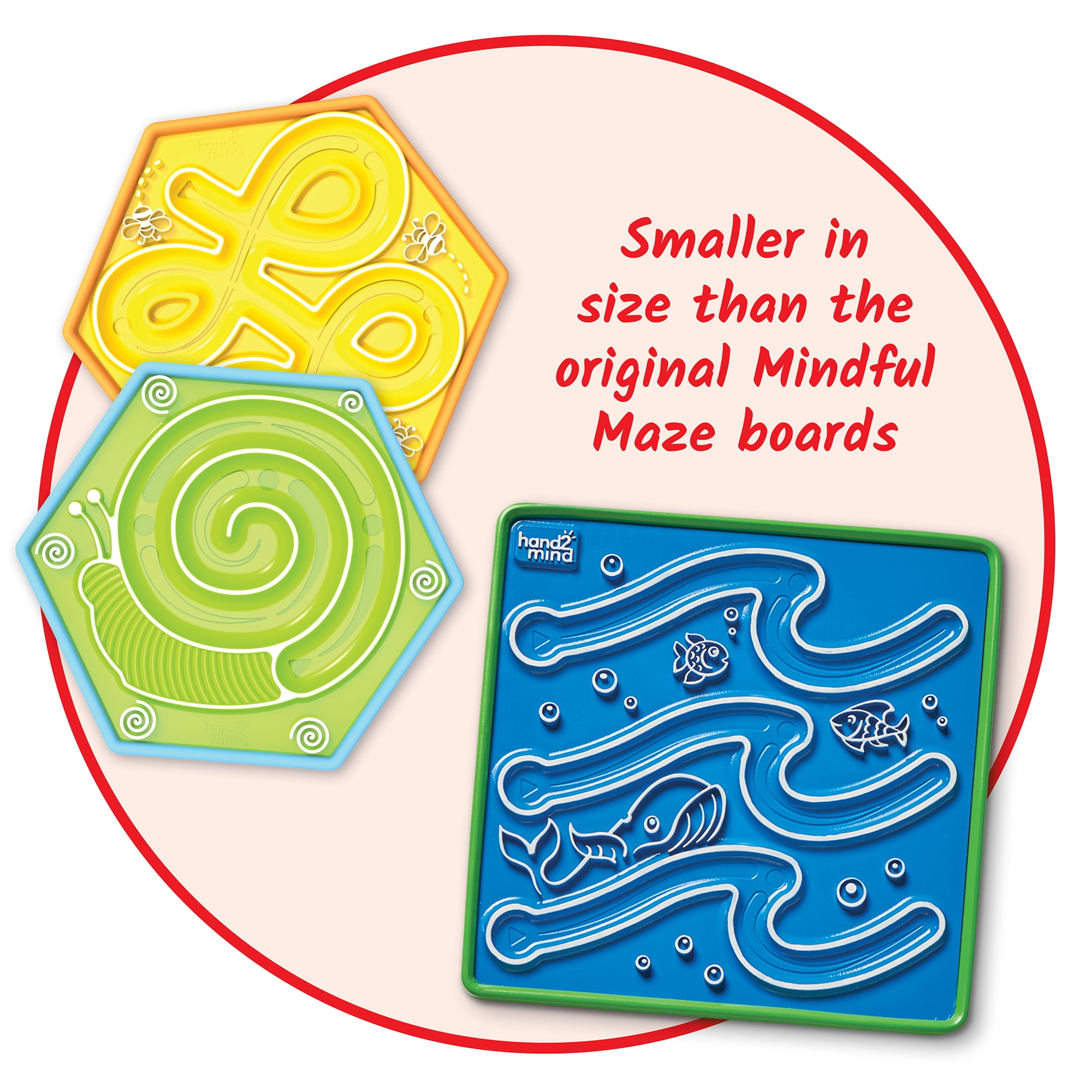 hand2mind Mindful Maze Garden Pack, Sensory Toy Maze for Kids, 2 Double-Sided Boards, Kids Ages 3+