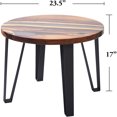 Wood Resin Round 15.5"x15.5"x20"H Rustic Black Epoxy Wooden Slab Tables