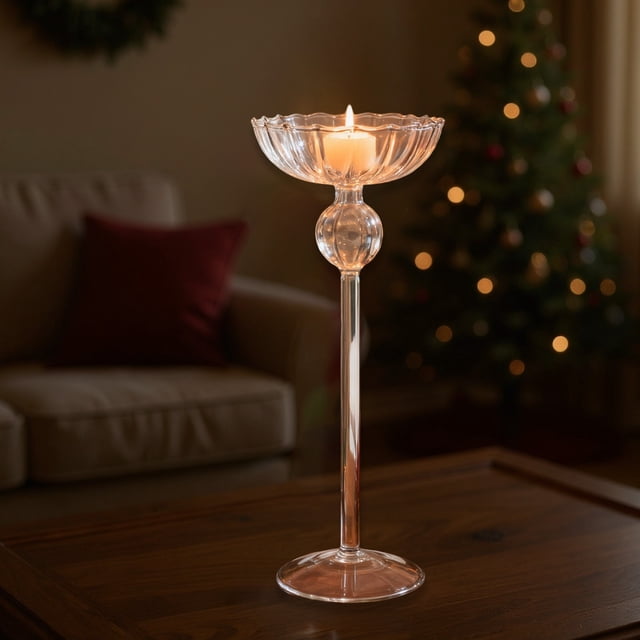 Vaso de cristal alto soporte candela rayado para cena romntica boda decoracin hogar alturas mltiples disponibles, soporte candela de vaso de cristal, candelabro de vaso para cena romntica,