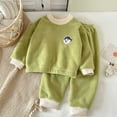 thumbnail image 3 of Byoo Newborn Girls Fleece Loungewear Outfit Cozy Solid Color Pullover Top Trousers Sleepwear Set Kids Holiday Clothing Set, 3 of 3