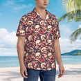 thumbnail image 3 of Honeii Skull rock record artist Print Men’s Hawaiian Shirt,Classic Button-Down Short Sleeve Shirt, for Beach, Vacation, and Outdoor Activities,Medium, 3 of 7