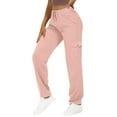 thumbnail image 5 of iHPH7 Drawstring Pants Women Sweatpants Women Straight Leg Sweatpants for Women Work Pants Women Elastic Waist Pants for Women Loose Pants for Women Fall Outfits Pink S, 5 of 6