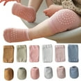 thumbnail image 2 of Baby Crawling Knee Pads Socks Set Spring Autumn Infant Floor Anti Slip Sock Knee Protector for Girl Boy Solid Color Toddler Item Brown M(1-3Years), 2 of 6