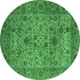 thumbnail image 1 of Ahgly Company Indoor Round Persian Emerald Green Traditional Area Rugs, 3' Round, 1 of 4