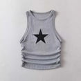 thumbnail image 4 of Tsesme Girls Star Print Tank Tops 2-14y, Casual Round Neck Sleeveless Tee, Summer Ribbed Knit Breathable Athletic Tanks, 4 of 8