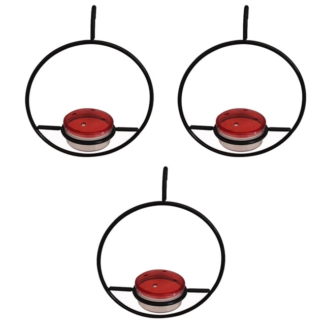 jesticaly 3pcs Hummingbird Diet Feeding Device Circular Platform For Hummingbirds To Rest black