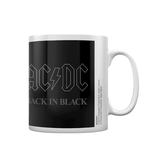 AC/DC - Taza Back In Black (Blanco, Negro)