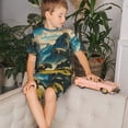 thumbnail image 4 of Fotbe Valley River Dinosaur Pijama Estampada de 2 Piezas para Niños – Ropa de Dormir de Manga Corta Cómoda para Niños y Niñas, Camiseta y Shorts de Algodón-4X-Large, 4 of 6