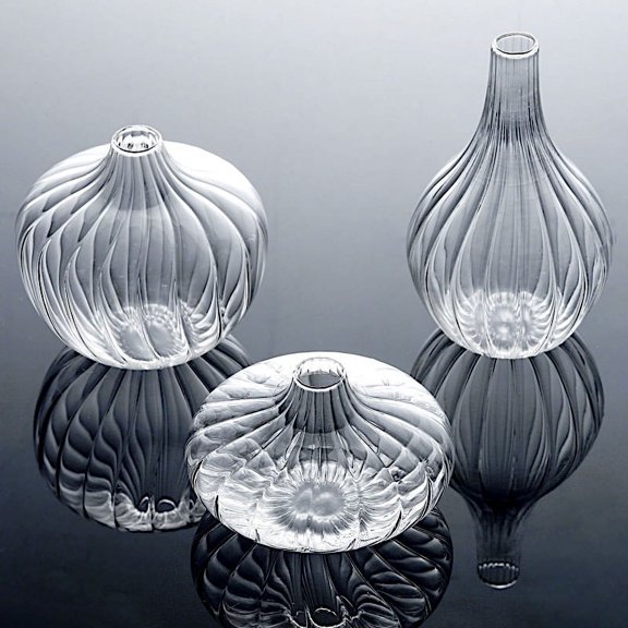 Balsa Circle 3 Clear 4" Round Glass Vases Home Decor Style