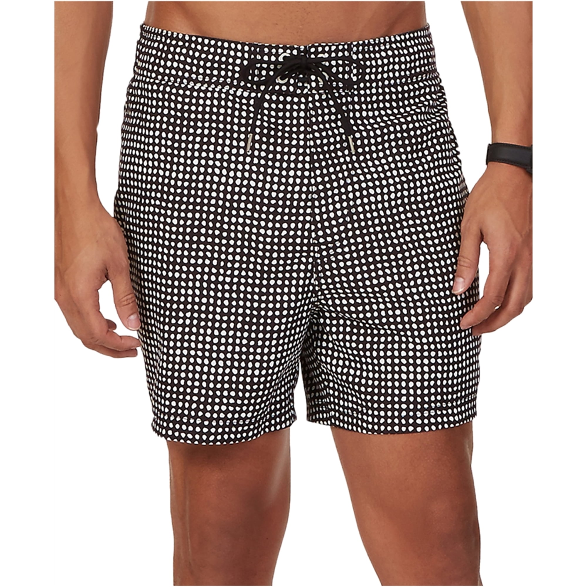 Nautica Nautica Mens Polka Dot Swim Bottom Trunks, Black, XXLarge