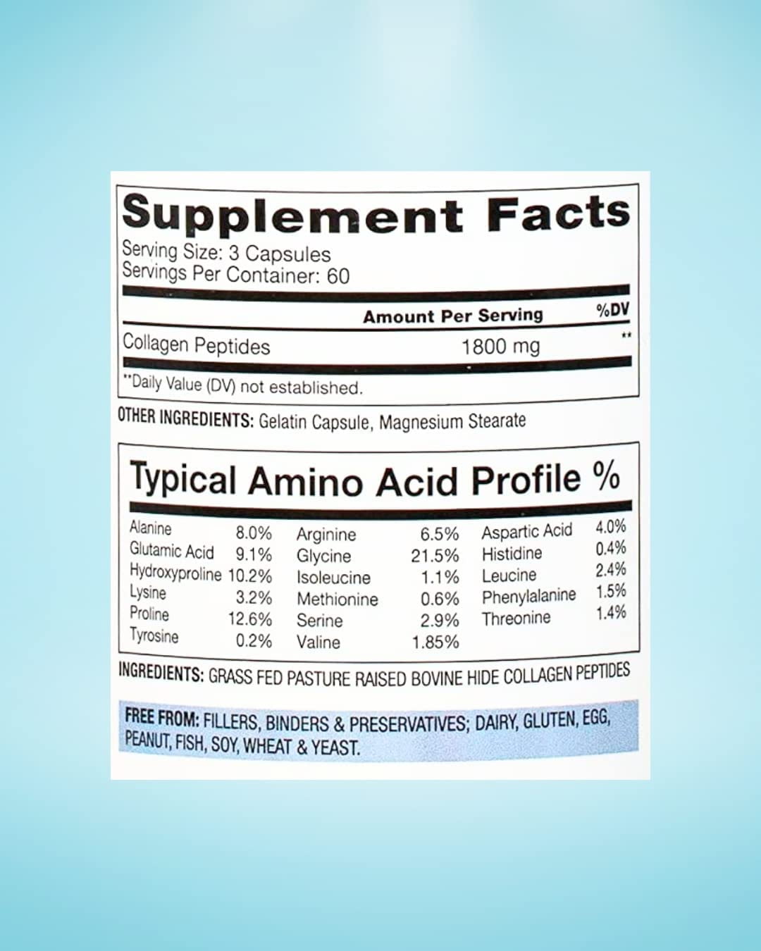 BioOptimal Collagen Pills - Non-GMO Collagen Supplements for Hair, Skin, Nails & Joints, 180 Capsules