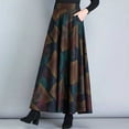 thumbnail image 2 of Women's Autumn Winter Retro Printed High Waist Loose Skirt Large Swing Pleated, 2 of 10