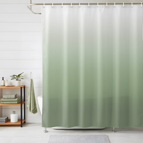 Shower Curtains for Bathroom, Sage Green Ombre Waterproof Fabric Shower Curtain, Modern Sage Green Abstract Art Decorative Bathroom Curtain for Bathtub, 72"x72", No Hooks Included