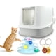 thumbnail image 1 of KE WOOW Arenero Cerrado Grande para Gato, Puertas Abatibles, Entrada/Salida Frontal y Superior, Color Gris KE WOOW Arenero Dos puertas, 1 of 1