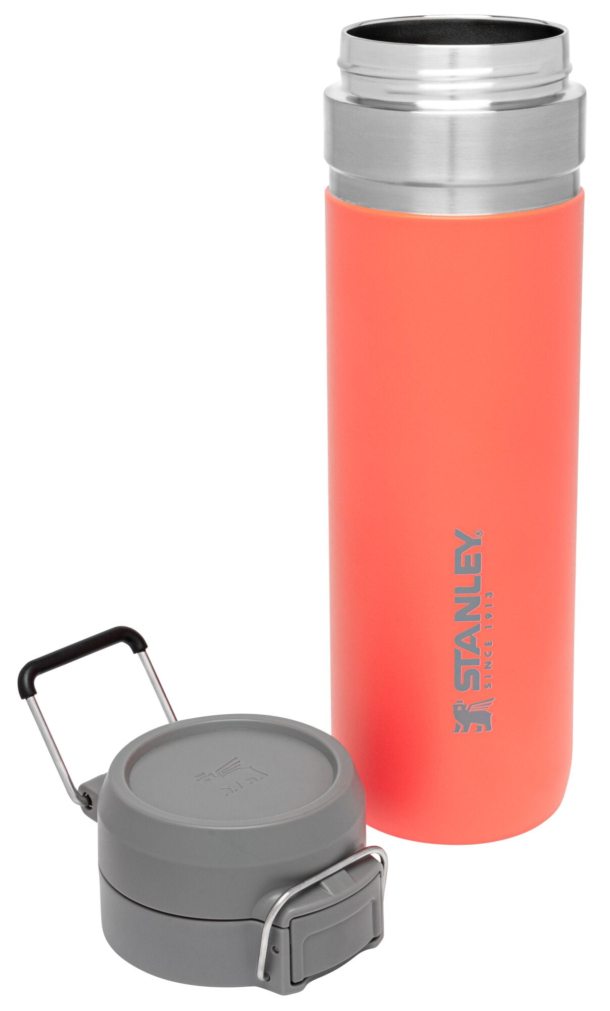STANLEY 24 oz Orange and Silver Insulated Stainless Steel Water Bottle with  Flip-Top Lid 
