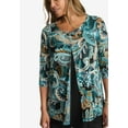 thumbnail image 4 of Jessica London Women's Plus Size Crew Neck Double Layered Tunic, 4 of 4