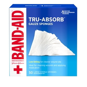 Band-Aid Tru-Absorb Sterile Gauze Sponges 4x4 50 Count