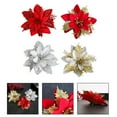 thumbnail image 4 of 1PCS Christmas Flowers Red Gold Blue Artificial Flower Heads 2023 Noel Home Tree Decorations Navidad Party DIY Wreath Supply, 4 of 6