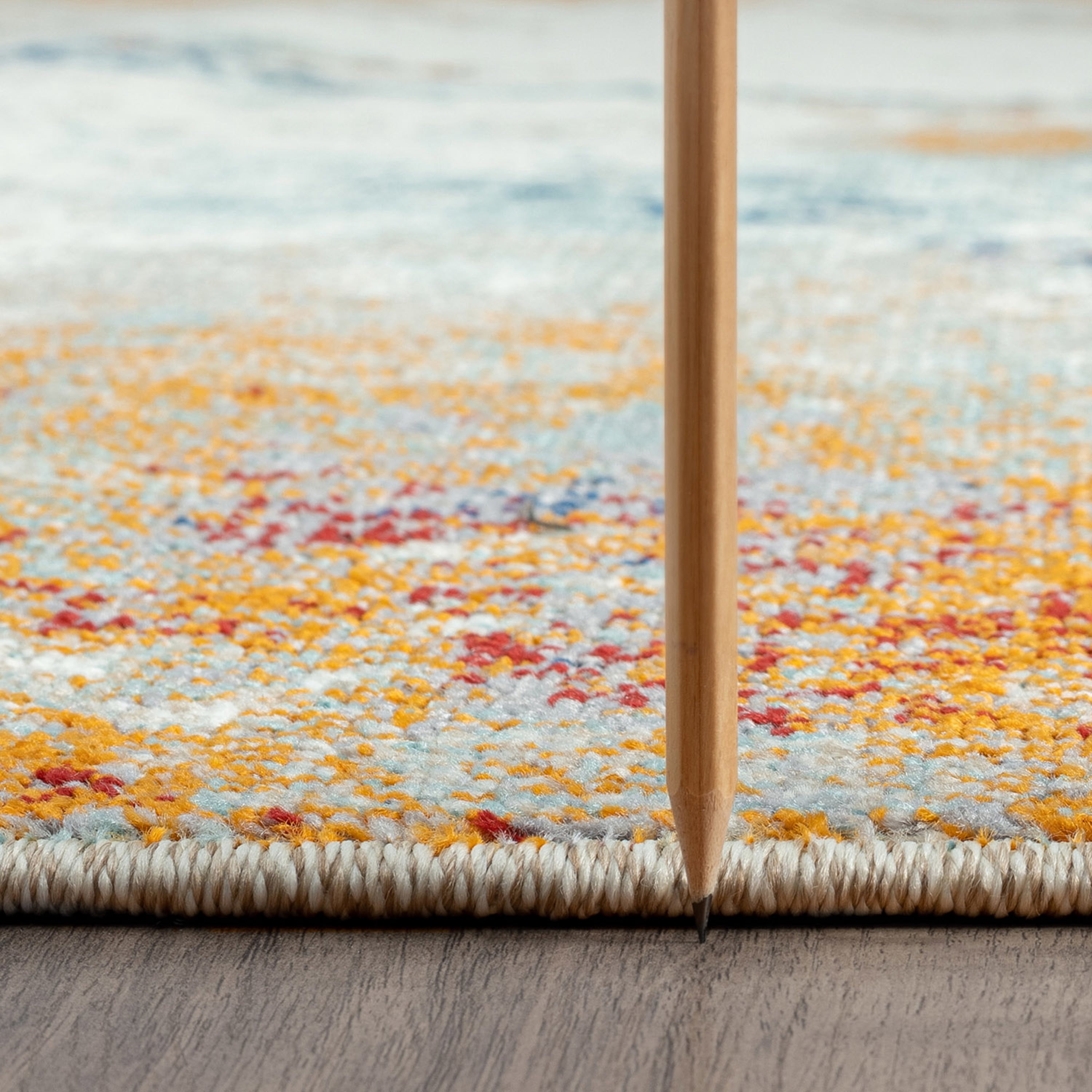 Contemporary 8x10 Area Rug (7'11'' x 10'3'') Abstract Aqua, Beige Living Room Easy to Clean