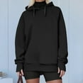 thumbnail image 3 of Comfrt Hoodie, Comdrip Womens Women's Oversized Sweatshirt Casual Long Sleeve Button Neck Pullover Tops Outfits Sweater Cute Hoodies Black L, 3 of 10