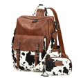 thumbnail image 1 of Mochila AGLOD de cuero PU con estampado de vaca, bolso de hombro, 1 of 7