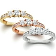 thumbnail image 1 of 1 ct 3-Stone Round Real Diamond Engagement Ring in 14k White, Yellow, Rose Gold, 1 of 1