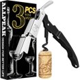 thumbnail image 1 of Bottle Opener Wine Opener Corkscrew - 3PCS Multi-Purpose Wine Bottle Opener, Corkscrew Wine Opener, Ouvre Bouteille de Vin, Bar & Wine Tools Corkscrews & Openers Bottle Openers - Black, 1 of 1