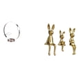thumbnail image 1 of Elegante Organizador De Vino De Metal Y Estatuas De Familia De Conejos Para Centro De Mesa, Gabinete, Estantería, Decoración., 1 of 8
