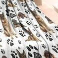 thumbnail image 3 of German Shepherd Dog and Footprint Blanket,Comfortable Soft Flannel Throw Blanket,All Season,Warm Lightweight Blankets for Sofa Bed Couch Living Room Chair,30"x40", 3 of 4