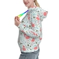 thumbnail image 2 of Fotbe Cute Flamingo Pattern Womens Long Sleeve Hoodie, Pullover Hooded Sweatshirt, Kangaroo Pocket Hoodie with Eye-catching Drawstrings-X-Large, 2 of 7