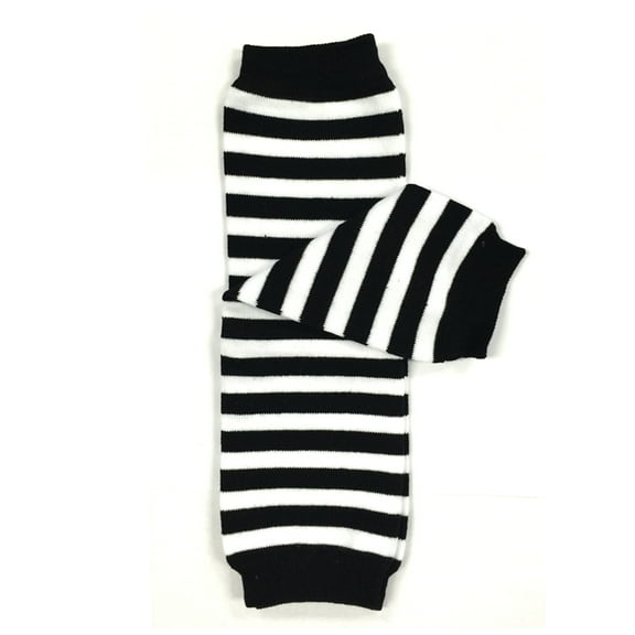 Wrapables® Baby Stripes and Chevron Leg Warmers O/S Black and White S