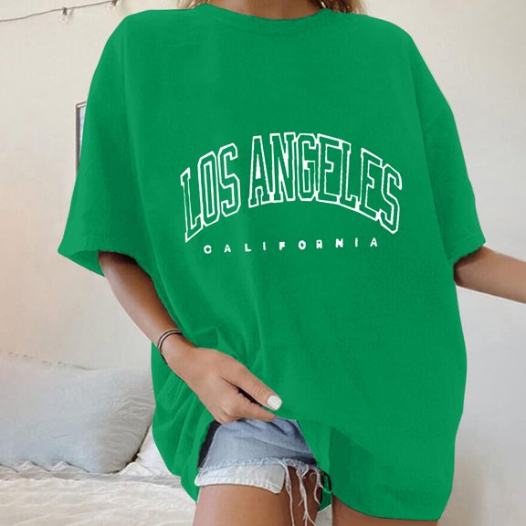 Graphic Tennis Tees for Women T-Shirts/ Short Sleeve T Shirt Men's Women's Wide Ancient Trend Text Style Pure Half Sleeve Summer Green XL