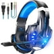 thumbnail image 1 of UHM Audífonos Estéreo para Juegos con Cable para PS5 PS4 PC Xbox One Controller, Audífonos con Cancelación de Ruido con Micrófono, Luz LED, Sonido Envolvente de Graves, Audífonos con Memoria Suave, Azul, 1 of 7
