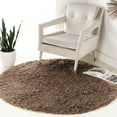 thumbnail image 2 of SAFAVIEH Polar Abbot Solid Shag Area Rug, Mushroom, 4' x 4' Round, 2 of 10