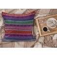 thumbnail image 2 of East Fluffy Throw Pillow Cushion Cover, Geometric Abstract Pattern on Horizontal Colorful Stripes Doodle Style Retro, Decorative Square Accent Pillow Case, 20" x 20", Multicolor, by Ambesonne, 2 of 5