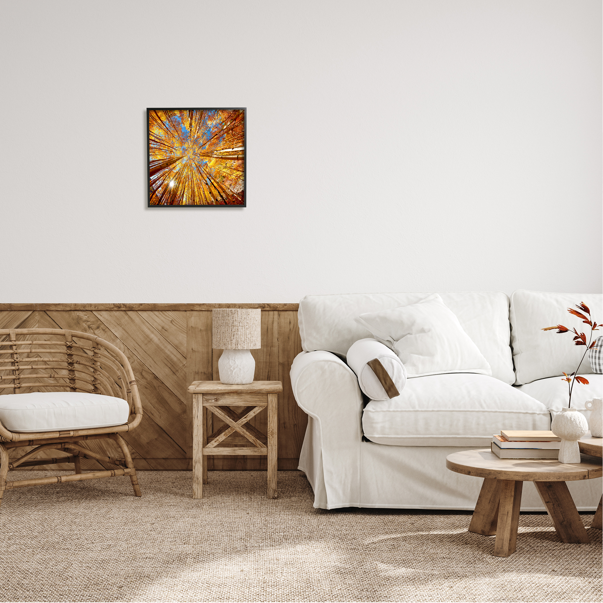 Stupell Industries Colorado Autumn Trees Nature Photography Black Framed Art Print Wall Art, 17 x 17