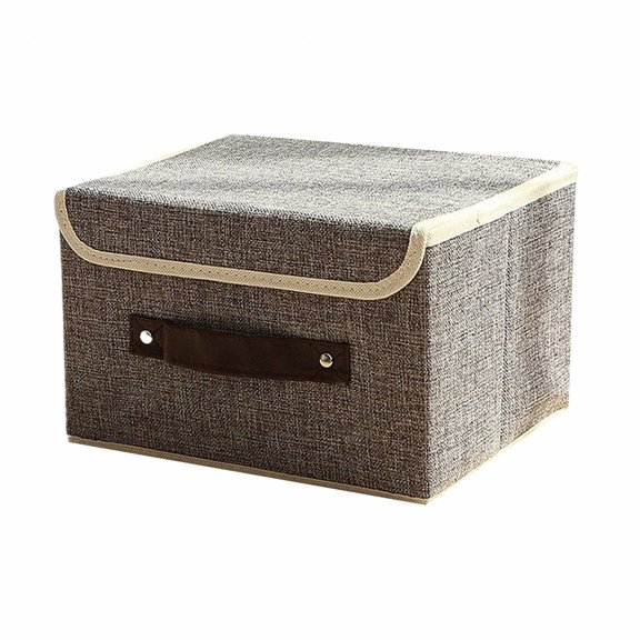 AUQ Clothes Storage,Convenient to Carry Blanket Storage,Portable Handles Storage and Organization,Coffee,26*20*17cm,Fabric