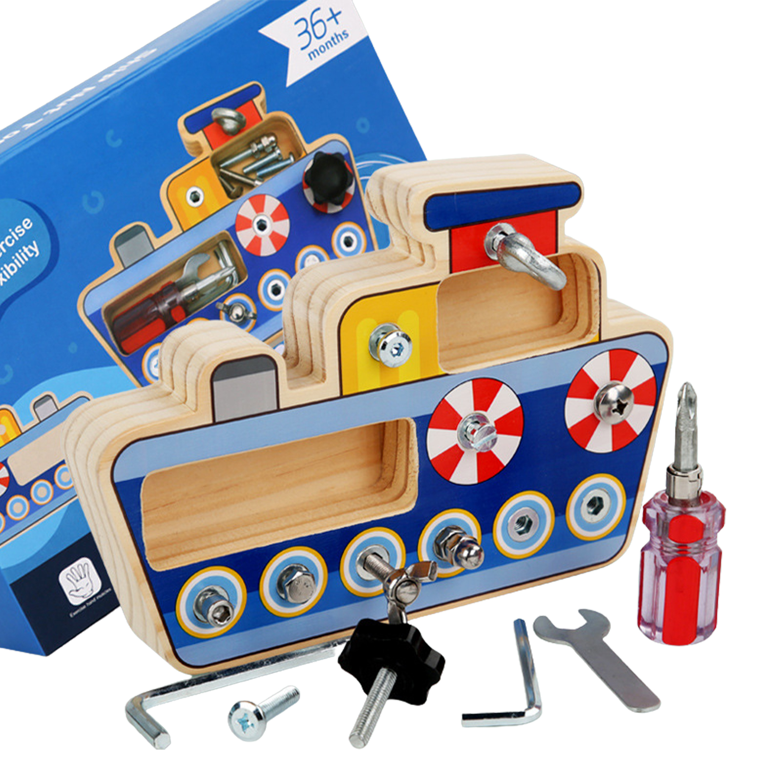 Montessori Screwdriver Board Set Wooden Kids Screw Driver Toy Set Interesting Toddler Tool