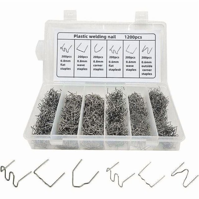 Auto Plastic Repair Hot Staples for Car Bumper Plastic Welding Repair, 1200PCS