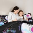thumbnail image 5 of Manfei Teen Musical Note Bedding Comforter Set, Princess Butterfly Twin Comforter Sets, Dreamy Mystic Galaxy Reversible Bedding Set, Breathable Home Decor, 2 Pieces, 5 of 8