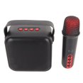 thumbnail image 2 of Mini máquina de Karaoke Set Altavoz Bluetooth portátil con 1 micrófono inalámbrico para fiesta en casa KTV negro, 2 of 5