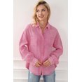 thumbnail image 5 of Chemise à Poches Poitrine Texturée Froissée Rose Délavée Minérale pour Femme, 5 of 5