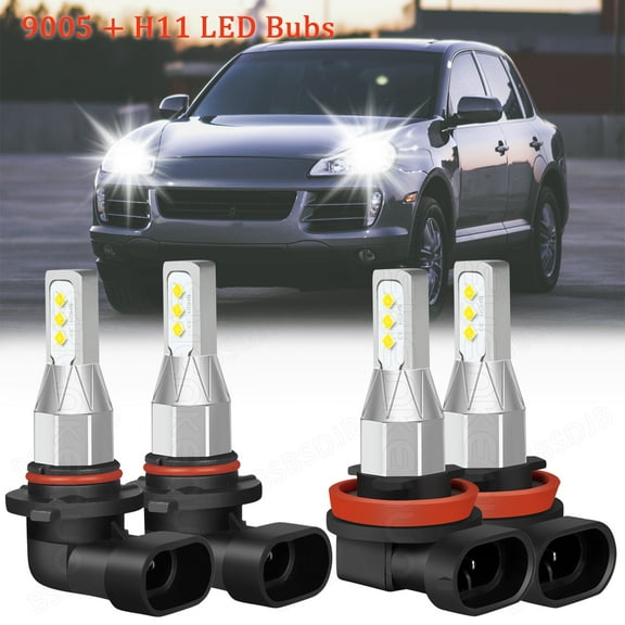 For Cadillac SRX 2010-2016 Front LED Headlight High-Low Beam Bulbs 6000K White